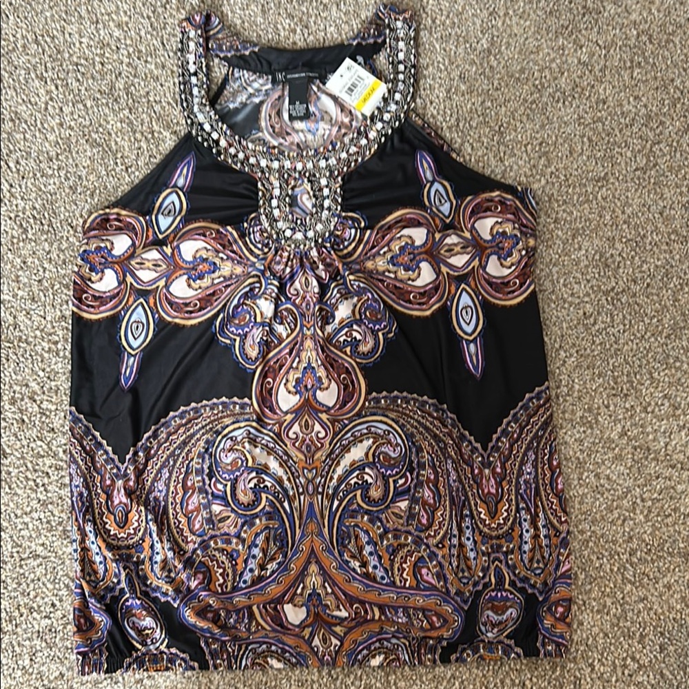 INC “nwt” sleeveless top with beautiful bling sz:M
